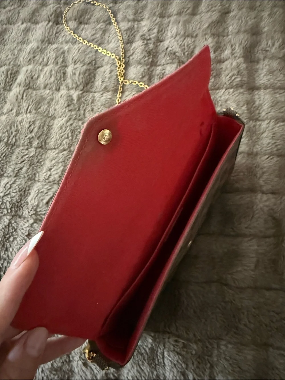 Louis Vuitton Brown Check Crossbody with Gold Chain